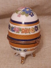 Uovo cofanetto portagioie porcellana vintage tipo Fabergè