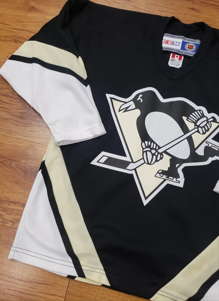 Camiseta CCM Pittsburgh Penguins NHL Mario Lemieux #66 Juvenil Talla L/XL LEER Foto 3 de 4