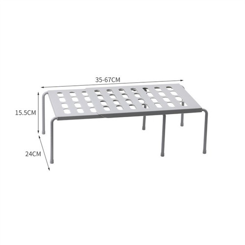 1/2xAdjustable Cupboard Storage Shelf Organiser Holder Pantry Stand Rack Kitchen - Picture 2 of 14