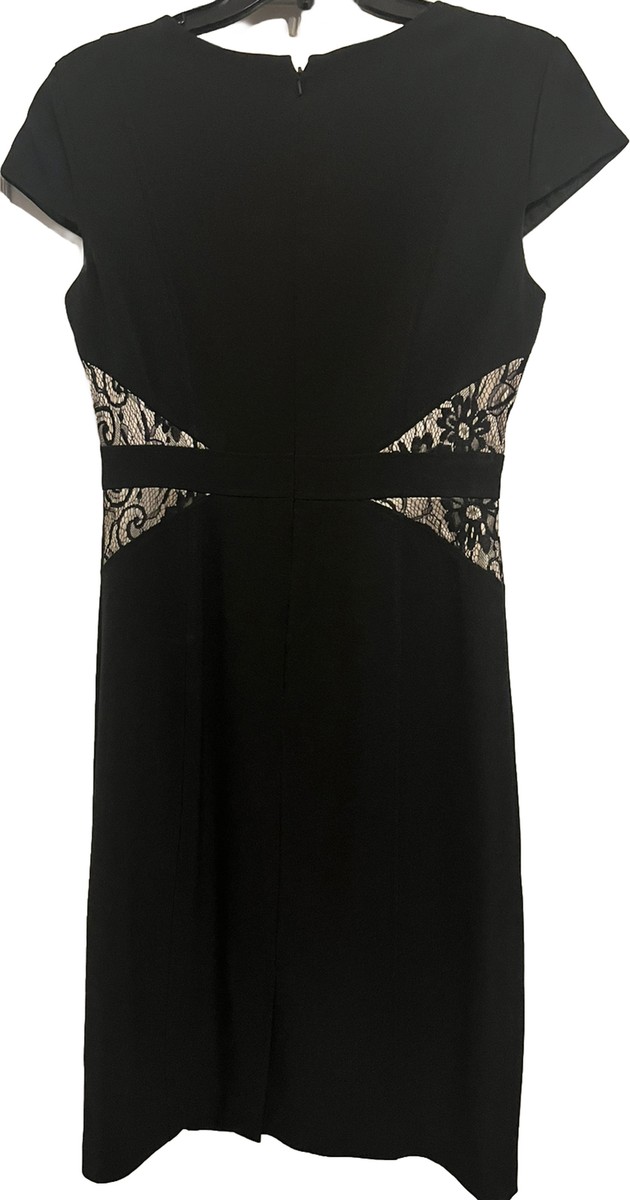 jones new york black lace dress Jones New York Black Dress With Lace Details, Size 8