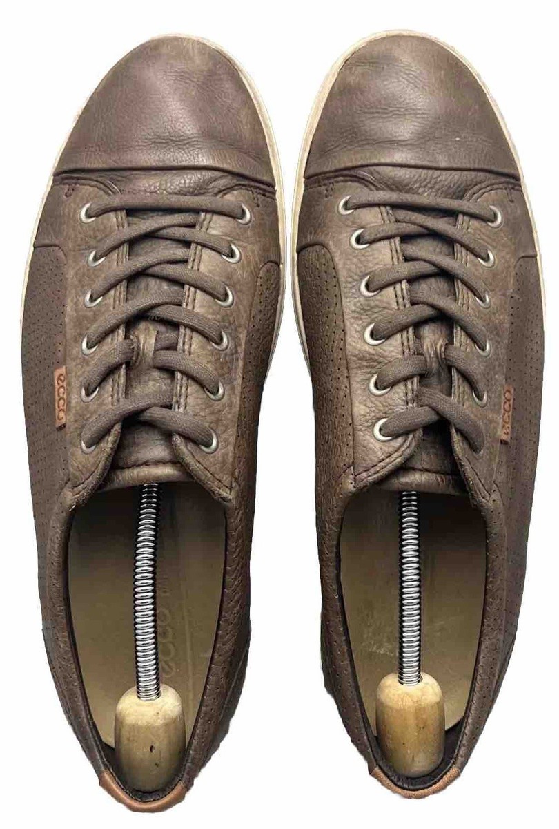 ECCO Soft 8 Low Tie Fashion Sneaker Mono Brown Leather Men's Size