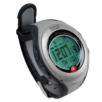 Pyle Digital Biking/Running Watch Pulse, Chronograph, Pedometer Dual Clock