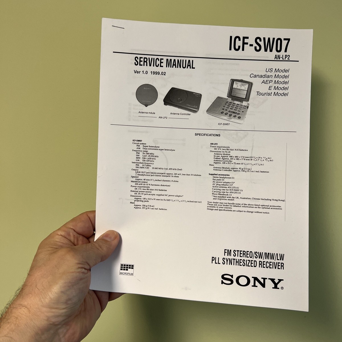 Service Manual For Sony ICF-SW07 Shortwave AM FM Radio PRINT | eBay