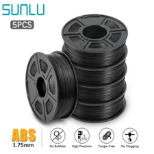 SUNLU 5*1KG Black ABS 3D Printer Filament 1.75mm ABS Strong For FDM 3D Printers
