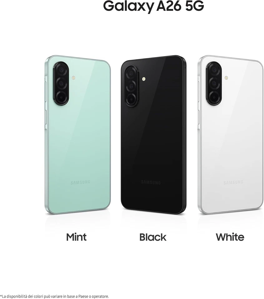Samsung Galaxy A26 5G Nero 128GB Memoria 6GB Ram Display 6.7" Amoled 50Mpx WHITE - Immagine 2 di 4