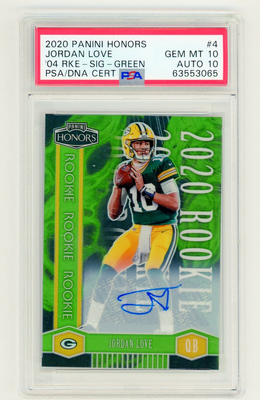 Jordan Love Panini Honors 2004 Rookies #4 Signature-Green