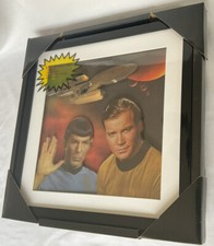 HTF Star Trek Illuminating TOS Framed Shadow Box LED Kirk Spock USS Enterprise-A