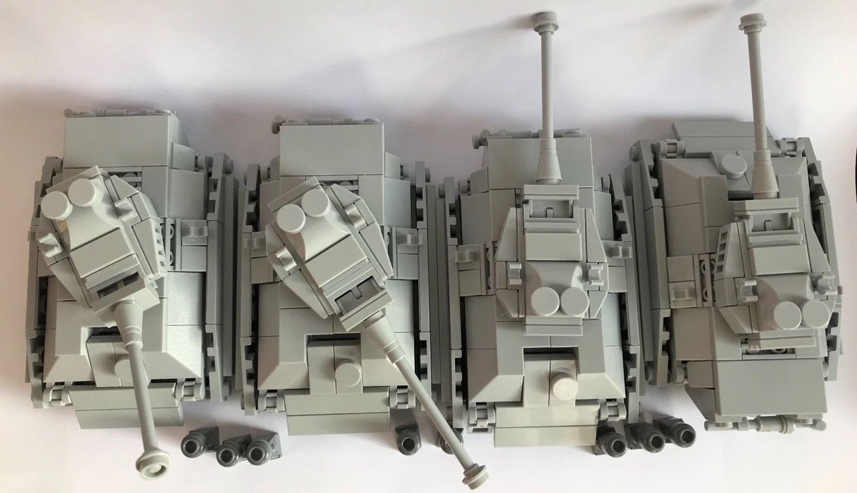 original LEGO PARTS - MICRO - 4 PANTHER TANK + 8 soldiers - my design  CUSTOM