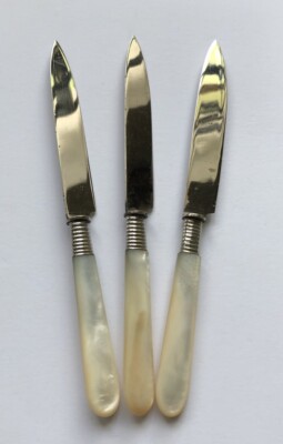 ドイツ製　アンティーク　カトラリー　uchatius bronce Antique Vintage Set Of 6 Uchatius Bronce Fruit Knives Mother Of