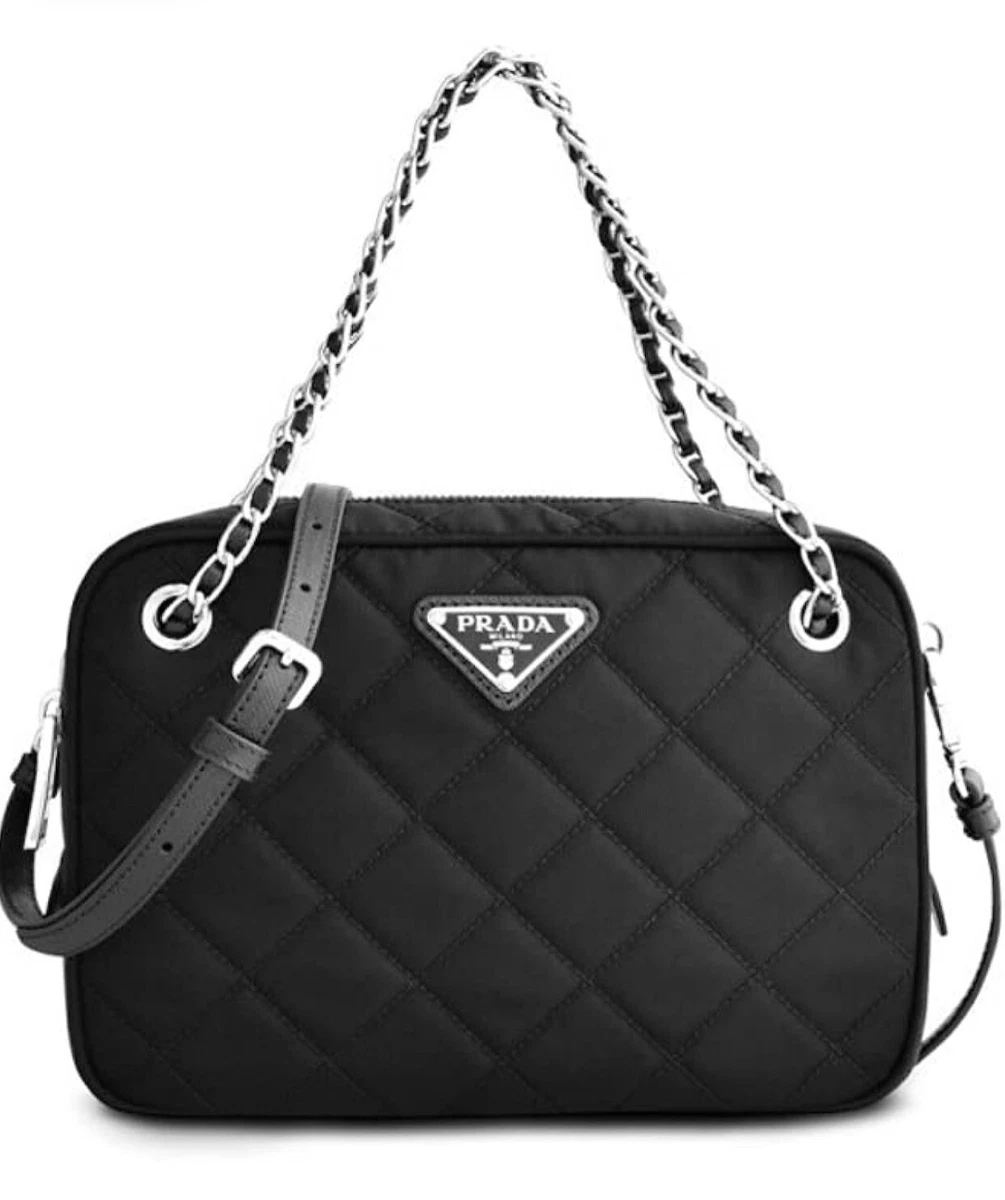 PRADA Bandoliera Black Tessuto Nylon Quilted Medium Crossbody Bag. STYLE  1BH910