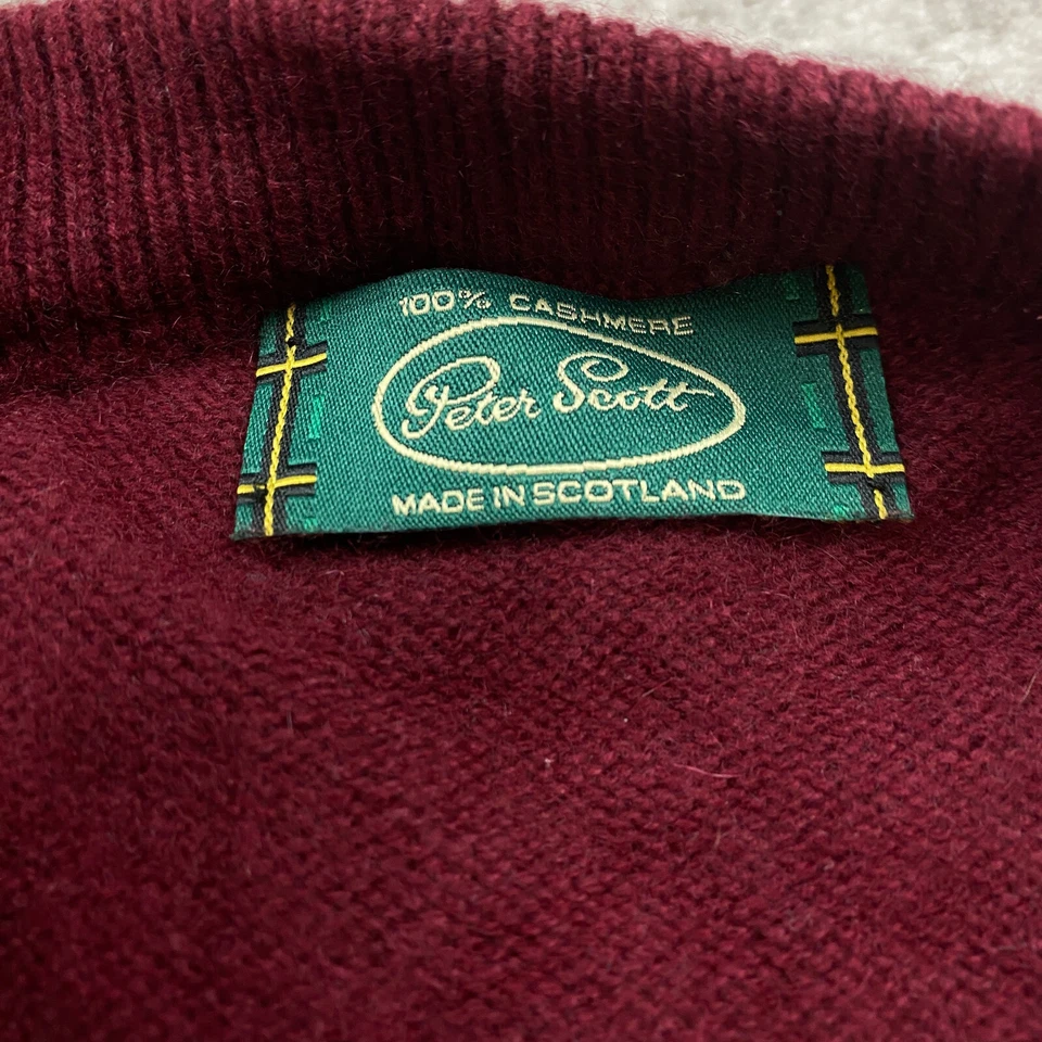 Suéter de Colección Peter Scott Cachemira Escocia Argyle Extra Grande Rojo Exterior Años 90 Foto 4 de 4