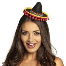 Mini Mexikanischer Sombrero Hut – Lila, Aus Stroh & Stoff, Ca. 53 Cm, Für Partys & Karneval