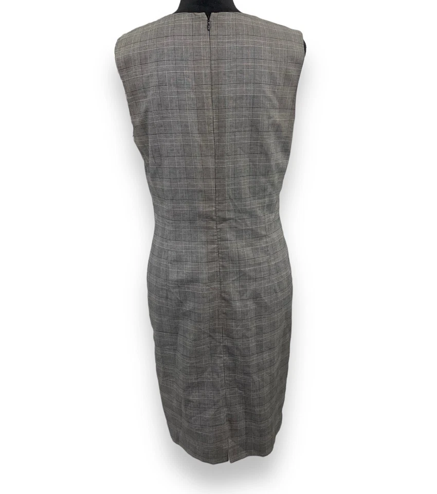 Vestido Vaina Vintage Nieman Marcus Sin Mangas Negro Blanco Cuadros Para Mujer Talla 10” Foto 3 de 4