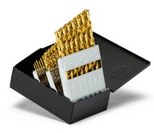 Drill Set-Jobber Length-HSS-29pc-1/16  -1/2  by 64ths-118  Point-TIN Coated USA