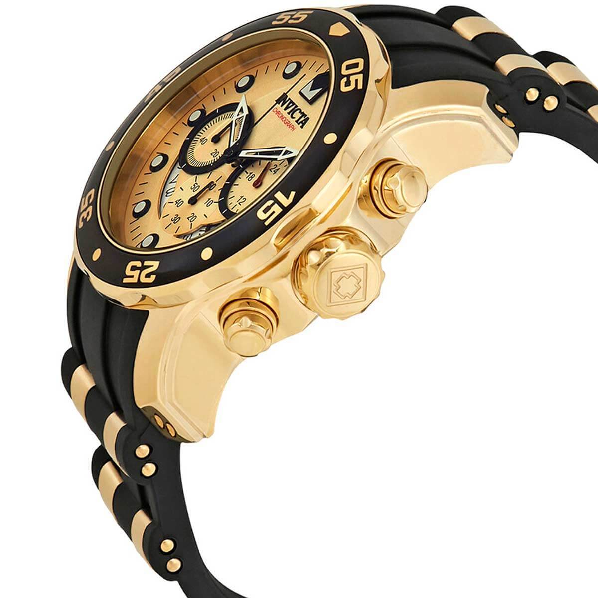 Invicta 17566 Men's Pro Diver Gold Tone Dial Chronograph Watch