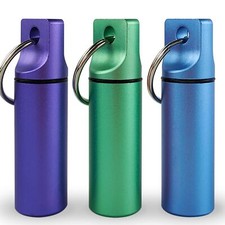 3 Pack Small Portable Pill Organizer Case Keychain Metal Pocket Pill Holder