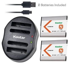 Kastar BN1 Battery USB Dual Charger for Sony BN1 Cyber-shot DSC-QX10 TF1 TX530