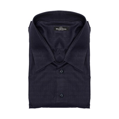 690$ LUXURY GERLIN Shirt Short Sleeve Blue Cotton 19.5 - 49  /  7E BIJAN