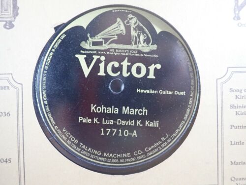 KOHALA/HONOLULU MARCH HAWAIIAN GUITAR DUET PALE LUA-DAVD KAILI VICTOR 17710 78 - Afbeelding 1 van 7