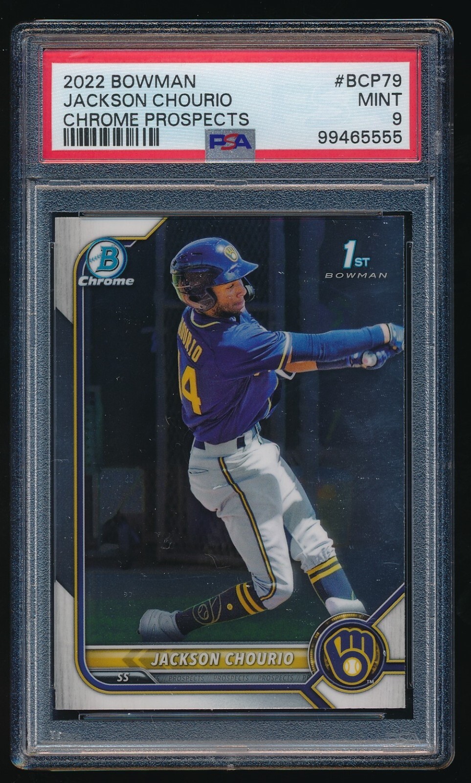 Jackson Chourio 2022 Bowman Chrome Prospects #BCP79 PSA 9