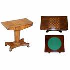Rare William Iv Circa 1830 Mahogany Occasional Table Chess Board Games Cards Top