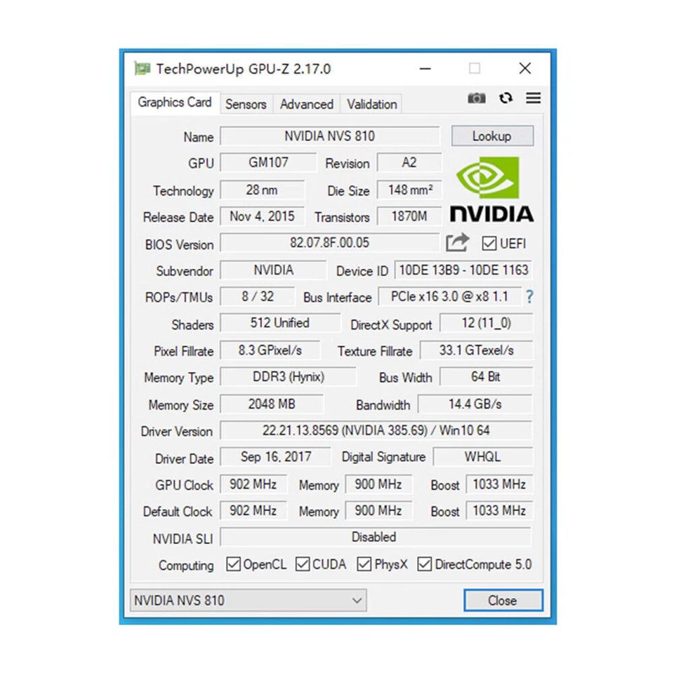 PNY Nvidia Quadro NVS810 NVS 810 8xDP 128-Bit 4GB DDR3 PCIe 3.0 VCNVS810DP-PB - Image 4 of 4