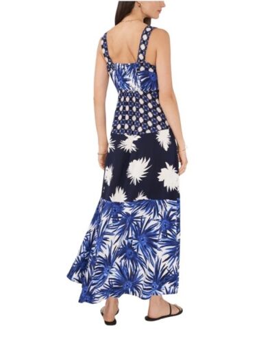 1 state beach maxi sun dress womans size XSmall navy blue white beach coverup - Picture 2 of 15