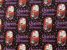 Nightmare Before Christmas Fabric - Sally Queen Of screams - 100 Cotton - BTY