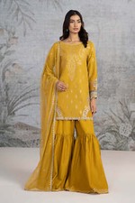 Maria B Three Piece Mustard Suit