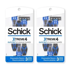 Razors Schick Xtreme-4 Outlast Disposable Razors Men, 3CT  (Lot of 2)