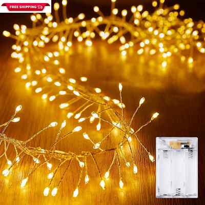 10Feet Battery Operated Fairy Lights, 120Leds Firecracker String Lights Waterpro