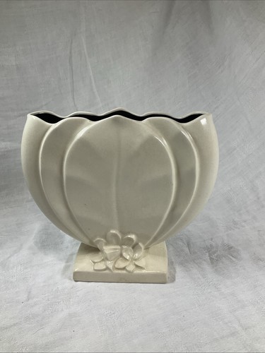 Beswick ware art deco pottery Posy Vase Matt Cream White 1194 Pattern Vintage - Picture 20 of 24