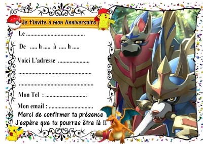 Maison 5 Cartes Invitation Anniversaire Pokemon X Y 029 D Autres En Vente Fetes Occasions Speciales