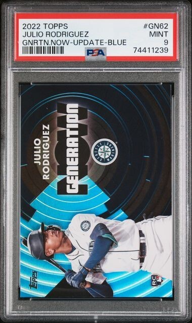 2022 Topps Update JULIO RODRIGUEZ Blue Parallel Generation Now SP RC PSA 9 Mint