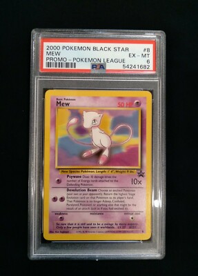 Graded PSA 6 2000 Pokemon Black Star - Mew - Promo - Pokemon