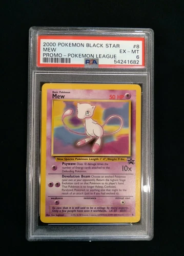 Graded PSA 6 2000 Pokemon Black Star - Mew - Promo - Pokemon League #8