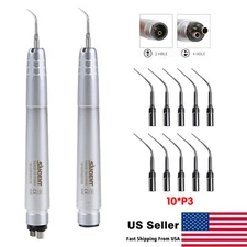Ultrasonic Air Perio Scaler Handpiece Hygienist 2 4H / 10*Tips fit EMS P3 Dental