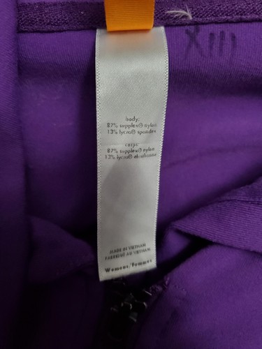 Lucy Women’s Hatha Yoga Asymmetrical Full Zip Jacket Purple Cowl Neck Sz Medium - Picture 6 of 7
