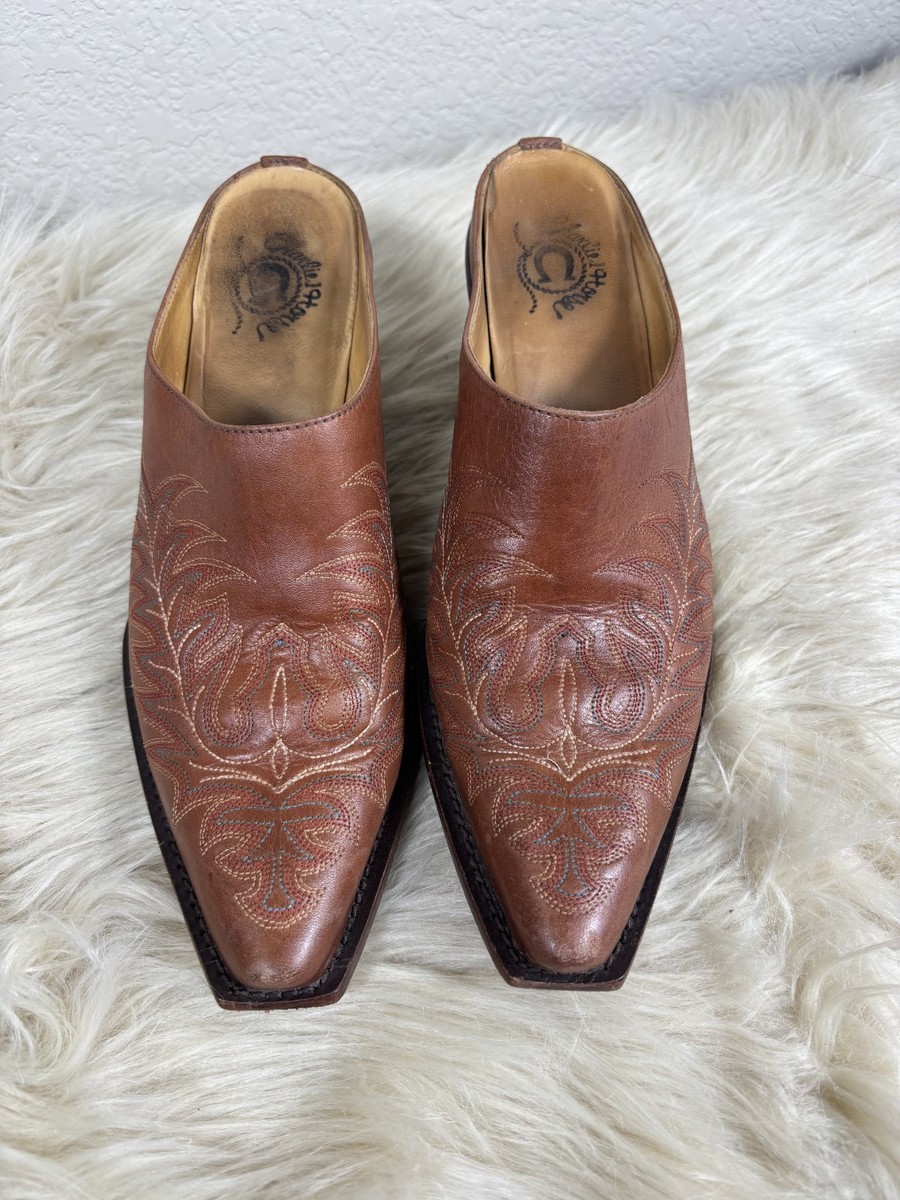 Brown Mule Boots Western Charlie Horse Womens Brown Leather