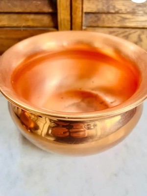 VTG Pure Copper Kalash Lota Copper craft Guild Traditional Indian Pooja Pot/Bowl