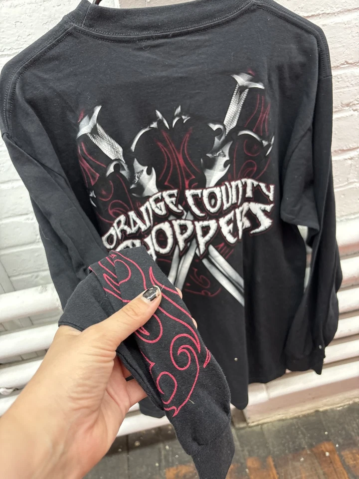 Camisa Orange County Choppers Para Hombre Camiseta Gráfica de Motocicleta Manga Media Larga Foto 3 de 4
