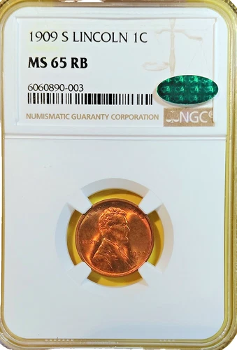 1909-S Lincoln One Cent NGC MS65 RB CAC
