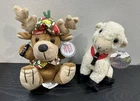 Lot Of 2 Vintage Coca Cola Plush Animals Reindeer And Woolsy Ireland Lamb