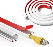 118 Inch Wall Cord Hider Self-Adhesive Flexible Cable Cover Raceway White