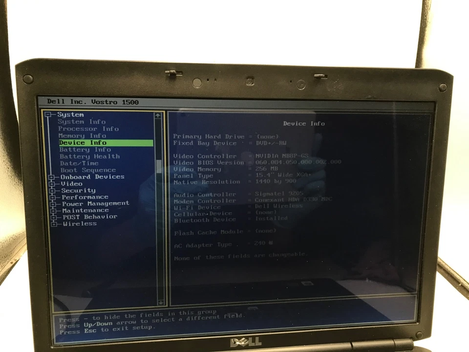 Dell Vostro 1500 Intel Core 2 Duo 15" Laptop 2GB RAM- BOOTS BIOS/MISSING PART-MZ - Image 4 of 4