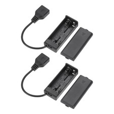 2Pcs 2 Slots 1.5V AAA USB Battery Holder for LED Lights, Black 4.22 per battery