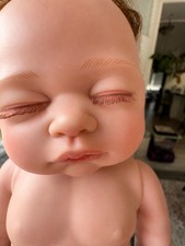 17  Realistic Sleeping Baby Doll Rooted Brown Hair Soft Body Poseable TY1637