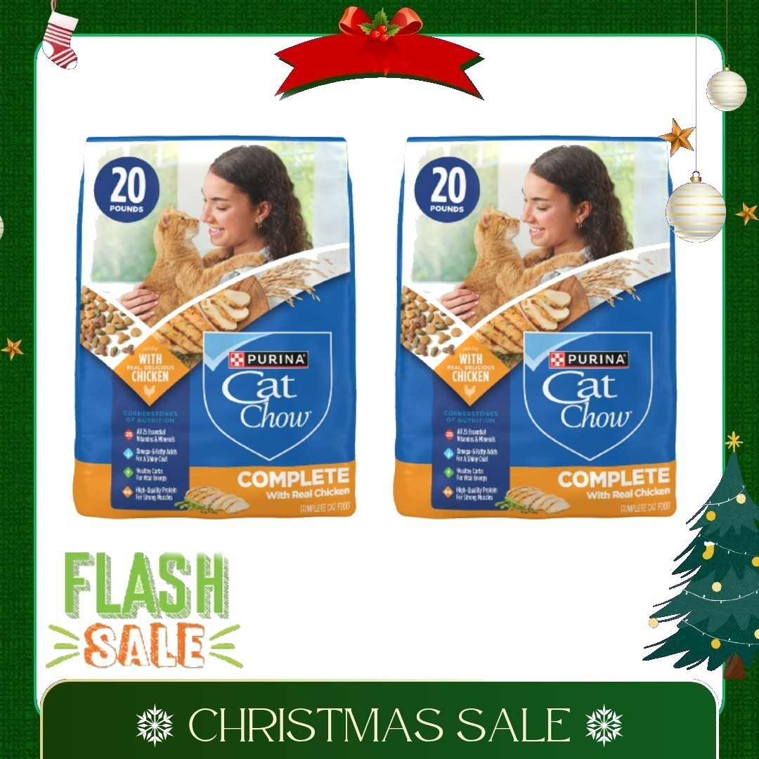 2P Purina Cat Chow Complete High Protein Dry Cat Food with Real Chicken, 20 lb