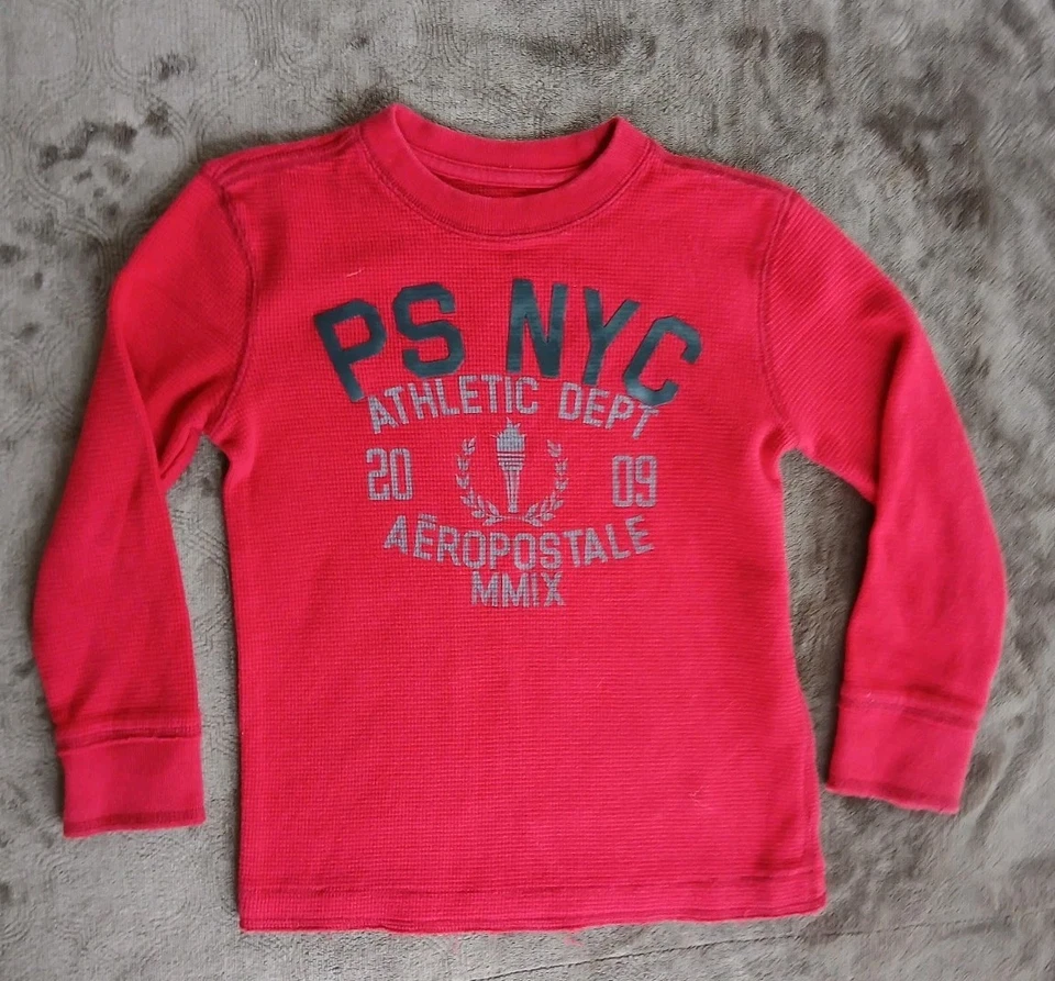 Camisa térmica PS Aeropostale para niño talla 6 roja manga larga Foto 4 de 4