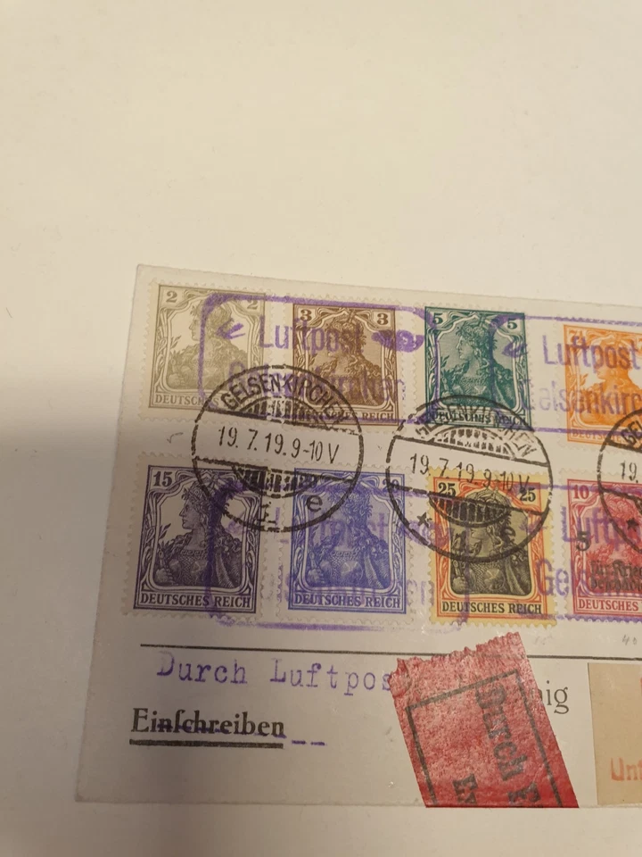 Luftpostbrief Luftpost Einschreiben Eilbrief Gelsenkirchen nach Berlin 19.7.19 - Bild 2 von 4